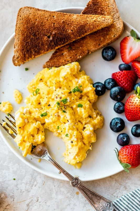 High Protein Scrambled Eggs with Cottage Cheese